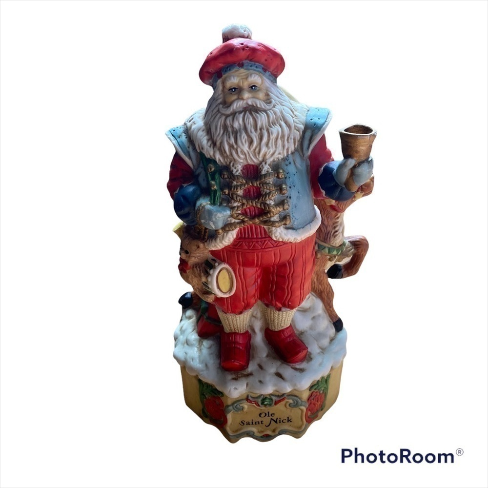 Vintage Victorian Santa Claus Music Statue Christmas St. Nick Farmhouse Decor